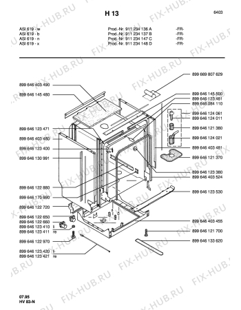 Взрыв-схема посудомоечной машины Arthur Martin ASI619X  EDELSTAHL - Схема узла Section2